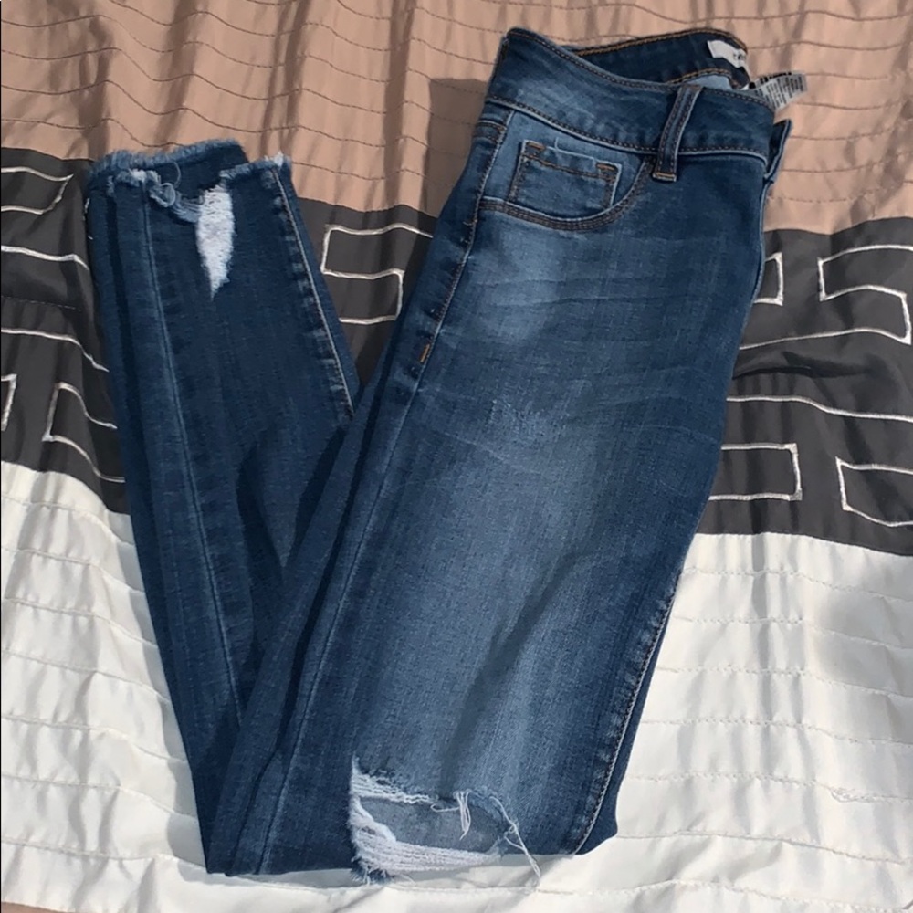 Bark blue ripped jeans